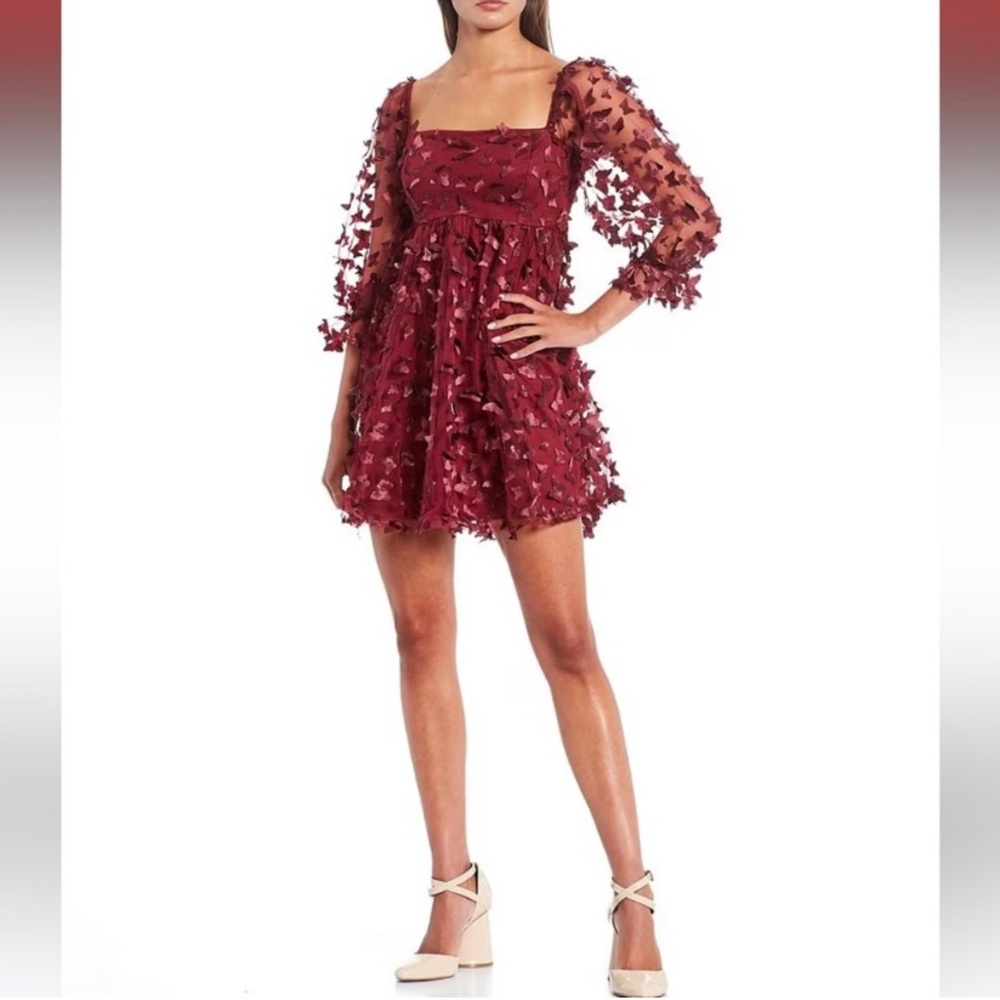 Thirty/Thirty Butterfly Mesh Mini Dress